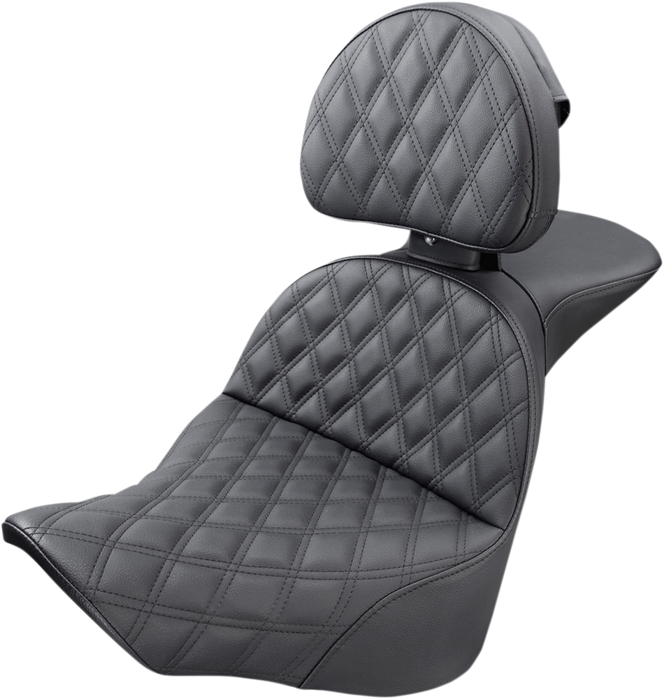 SADDLEMEN Explorer Seat - Lattice Stitched - Backrest 818-27-030LS