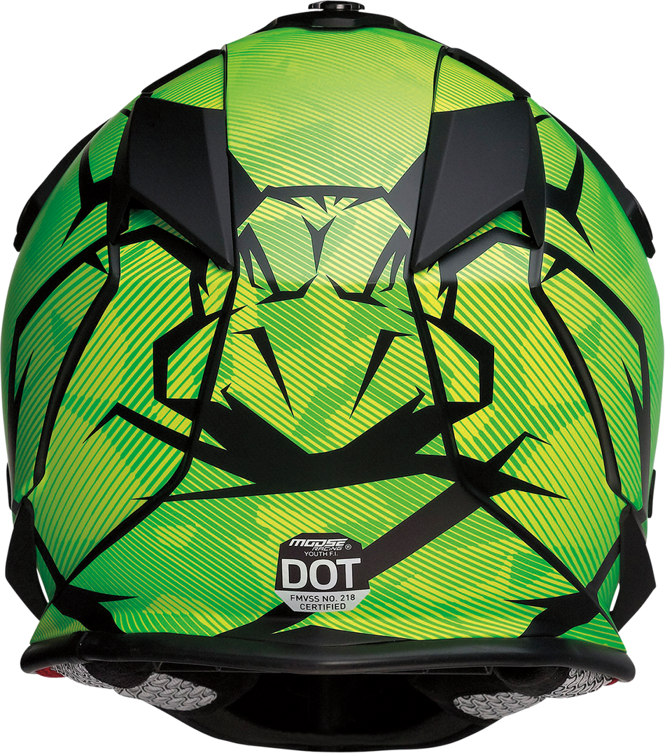 MOOSE RACING Youth F.I. Helmet - Agroid Camo - MIPS® - Yellow/Green - Large 0111-1525