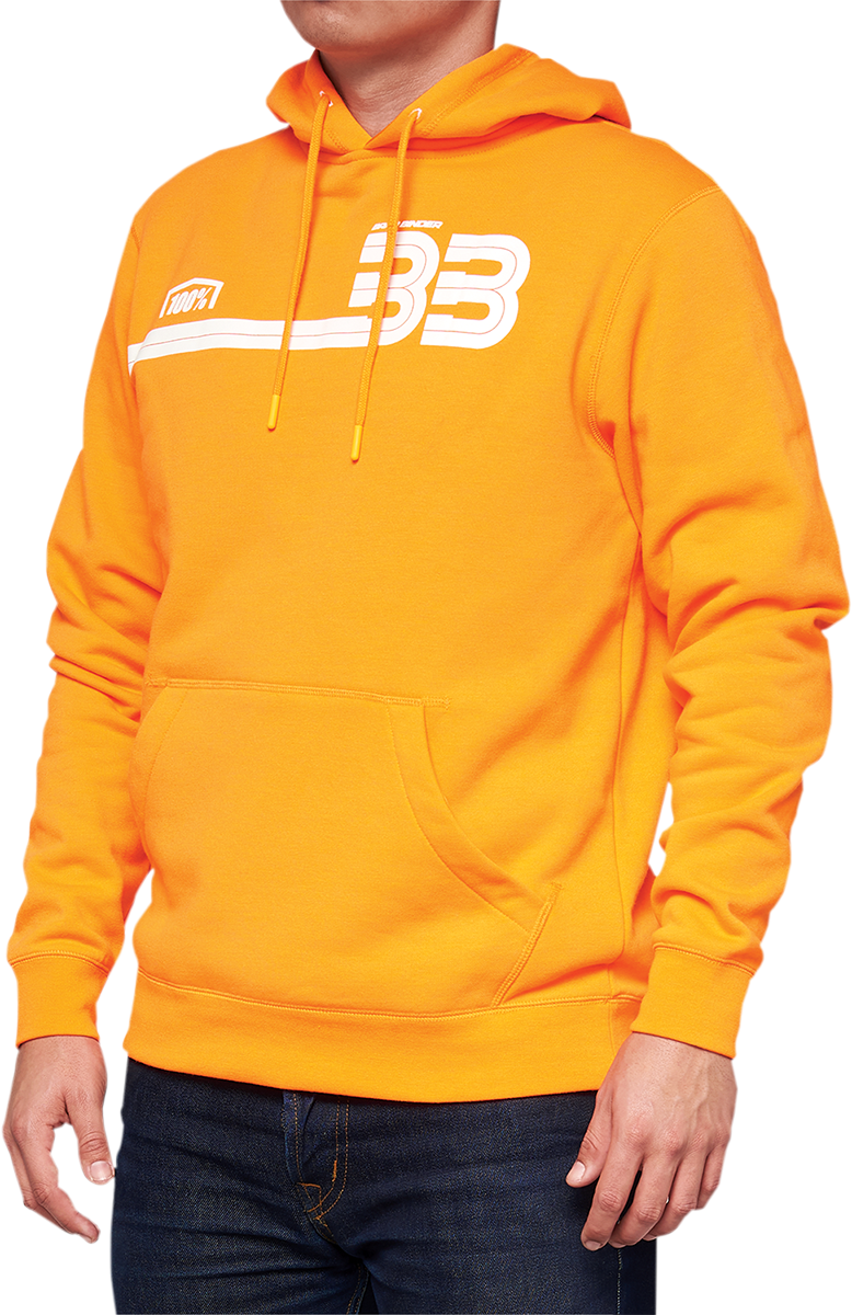 100% BB33 Pullover Kangaroo Pocket Hoodie - Orange - Large BB-36045-476-12