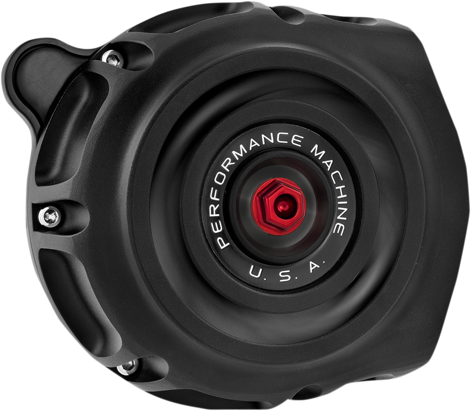 PERFORMANCE MACHINE (PM) Vintage Air Cleaner - Black Ops - '14-'21 Indian Thunderstroke 0206-2133-SMB