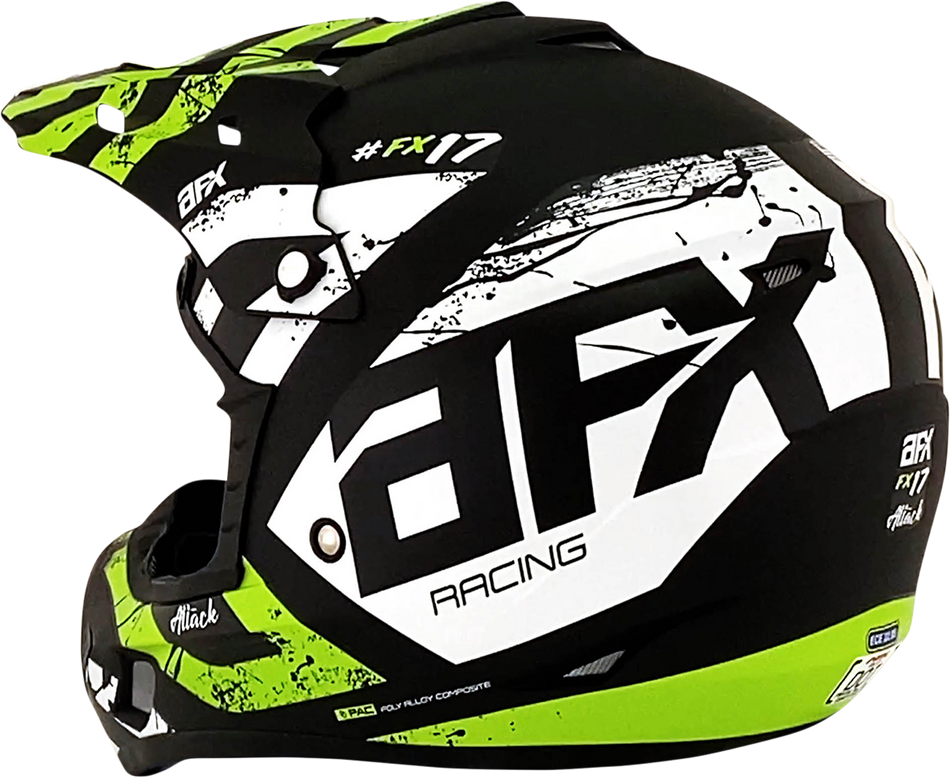 AFX FX-17 Helmet - Attack - Matte Black/Green - XS 0110-7178