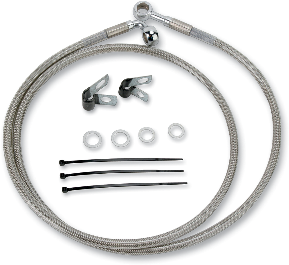 DRAG SPECIALTIES Brake Line - Front - +2" - Stainless Steel 640115-2