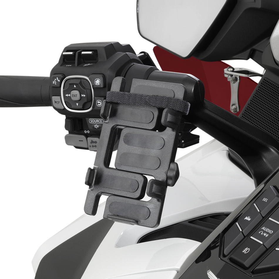 SHOW CHROME Phone/GPS Holder - Handlebar Mount - Honda GL1800 - Black 52-948BK