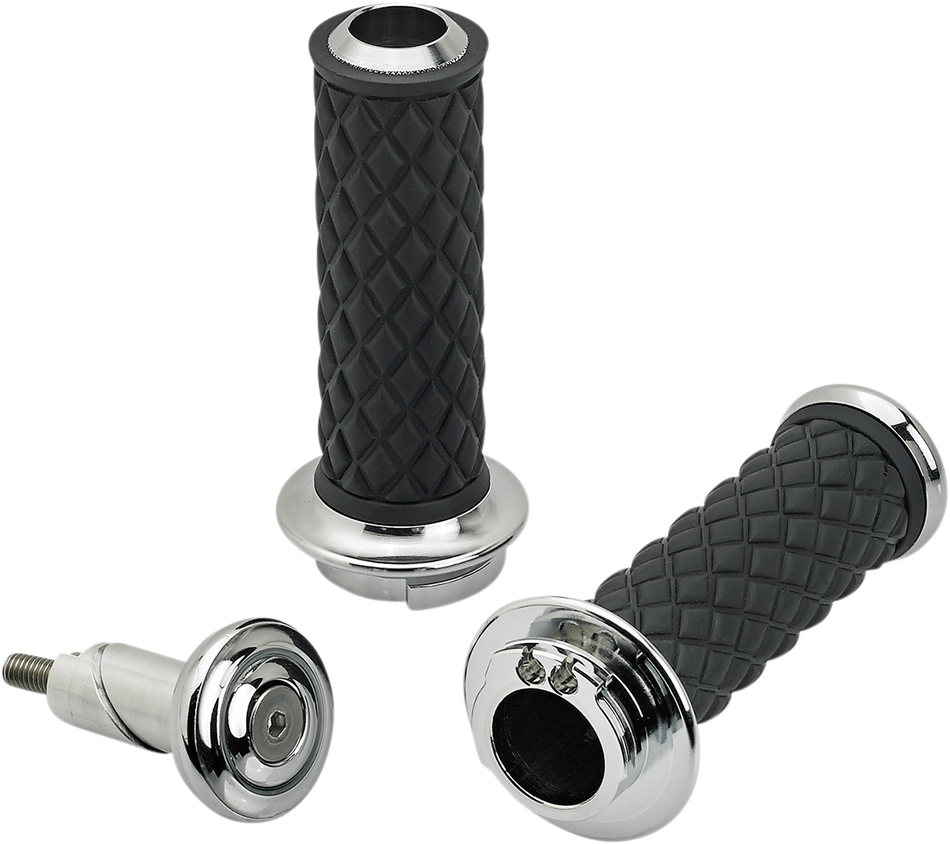 BILTWELL Grips - Alumicore - Dual Cable - Chrome 6604-105-01