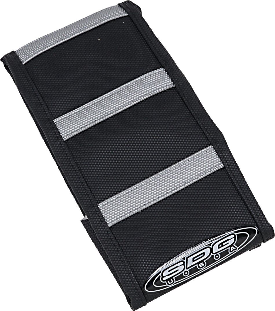 SDG 6-Ribbed Seat Cover - Grey Ribs/Black Top/Black Sides 95943XK