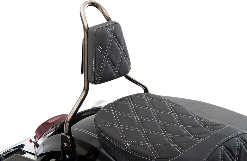DRAG SPECIALTIES Sissy Bar Pad - Double Diamond - Silver - Tapered 0822-0450