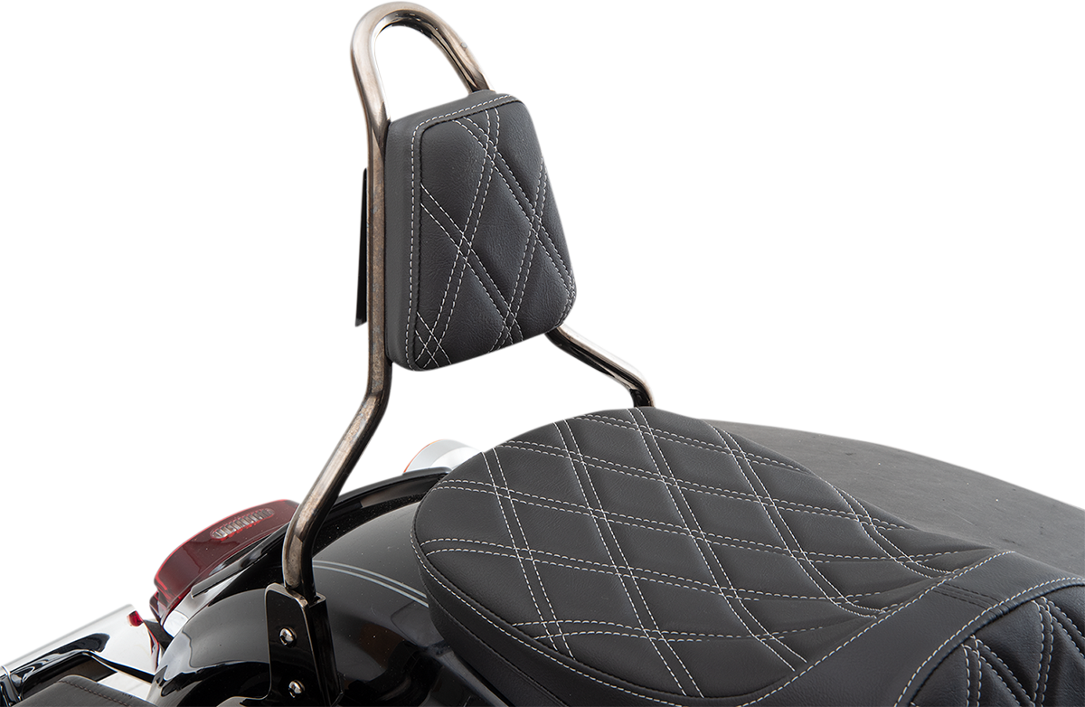 DRAG SPECIALTIES Sissy Bar Pad - Double Diamond - Silver - Tapered 0822-0450