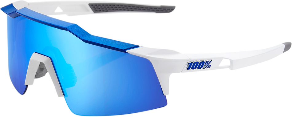 100% Speedcraft SL Sunglasses - White - Blue Mirror 60008-00003
