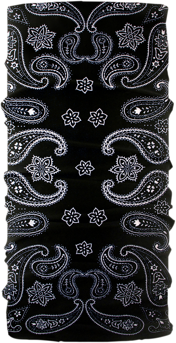 SCHAMPA & DIRT SKINS Neck Tube - Black/White Paisley TUBE-01