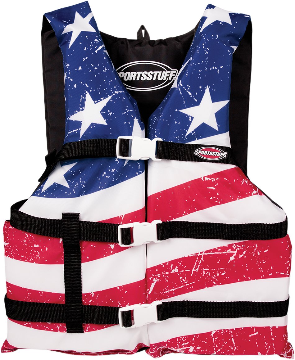 Chaleco PFD AIRHEAD SPORTS GROUP Stars &amp; Stripes - Rojo/Blanco/Azul - Grande 30098-16-A-US 