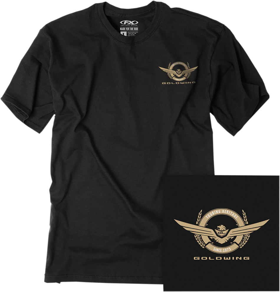 FACTORY EFFEX Goldwing Badge T-Shirt - Black - Large 25-87824
