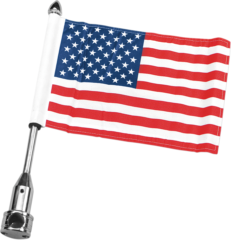 PRO PAD Saddle Bag Flag Mount - 3/4" Bar - With 6" X 9" USA Flag RFM-FXD1