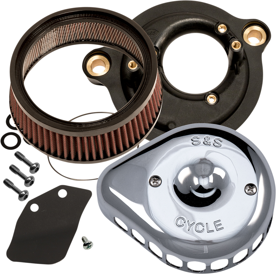 S&S CYCLE Mounted Air Cleaner - Chrome - M8 FIT 17-21 MODELS 170-0435C