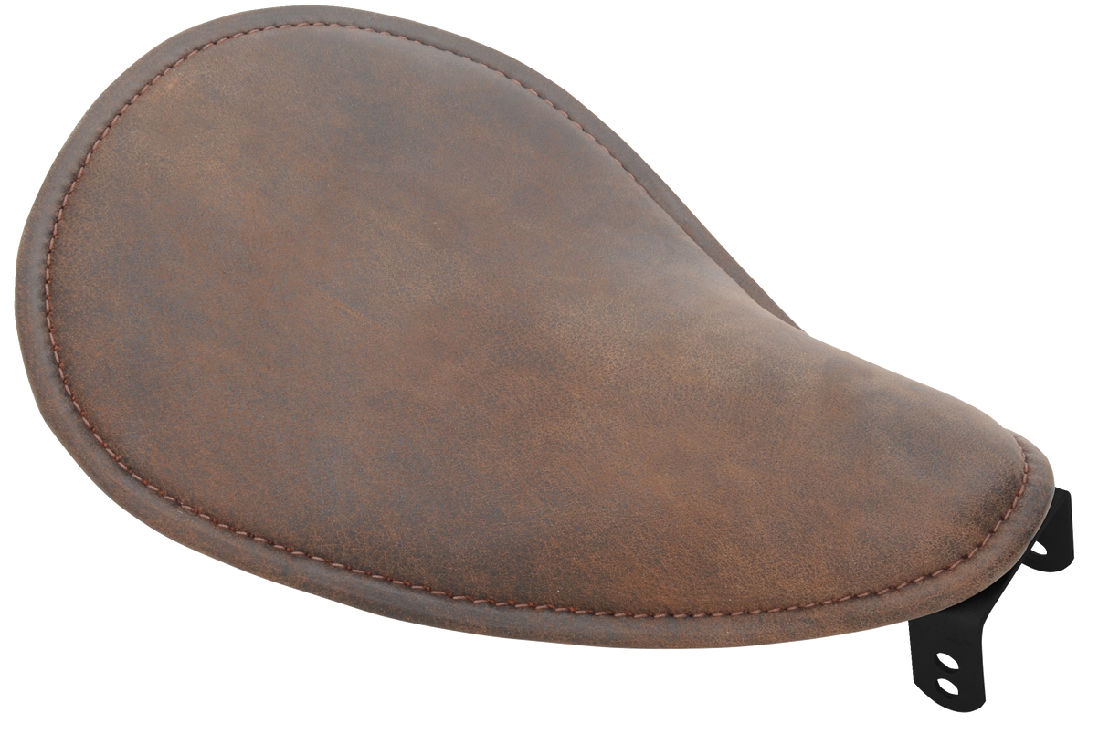 DRAG SPECIALTIES Seat - Spring Solo - Low-Profile - Small - Distressed Brown Leather 0806-0039