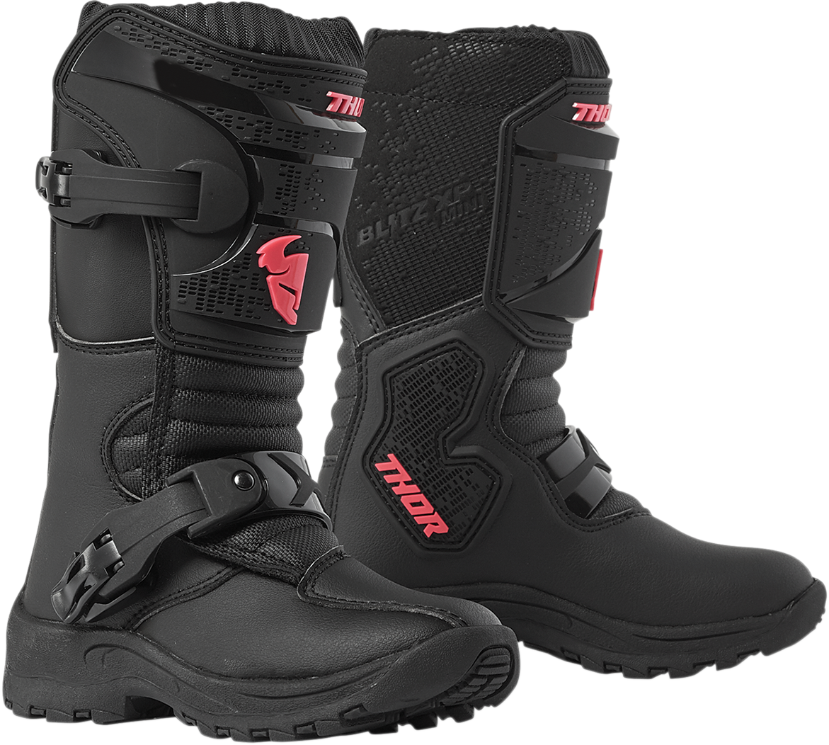 THOR Mini Blitz XP Boots - Black/Pink - Size 13 3411-0545