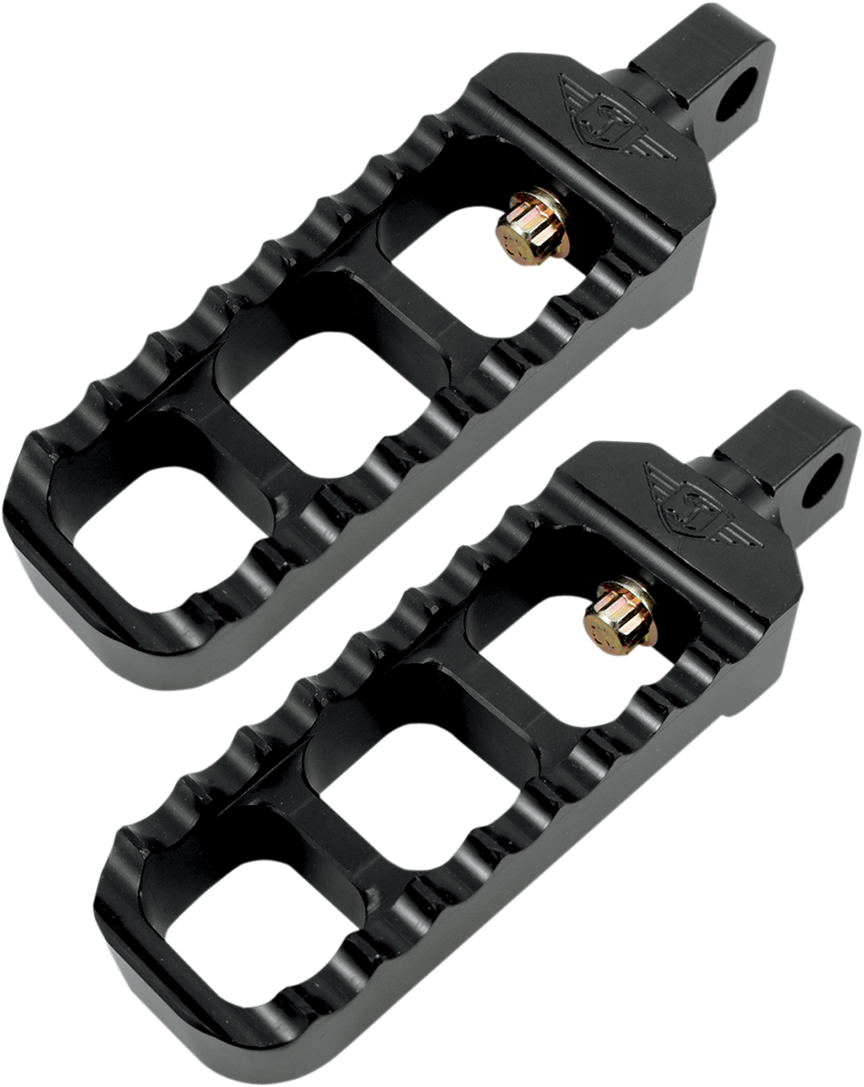 JOKER MACHINE Adjustable Serrated Footpegs - Black 08-61-1B