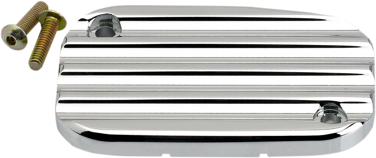 JOKER MACHINE Master Cylinder Cover - Hydraulic Clutch - Finned - Chrome 08-005C