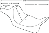DRAG SPECIALTIES Predator III Seat - Extended - Vinyl - FL '08-'22 0801-1259