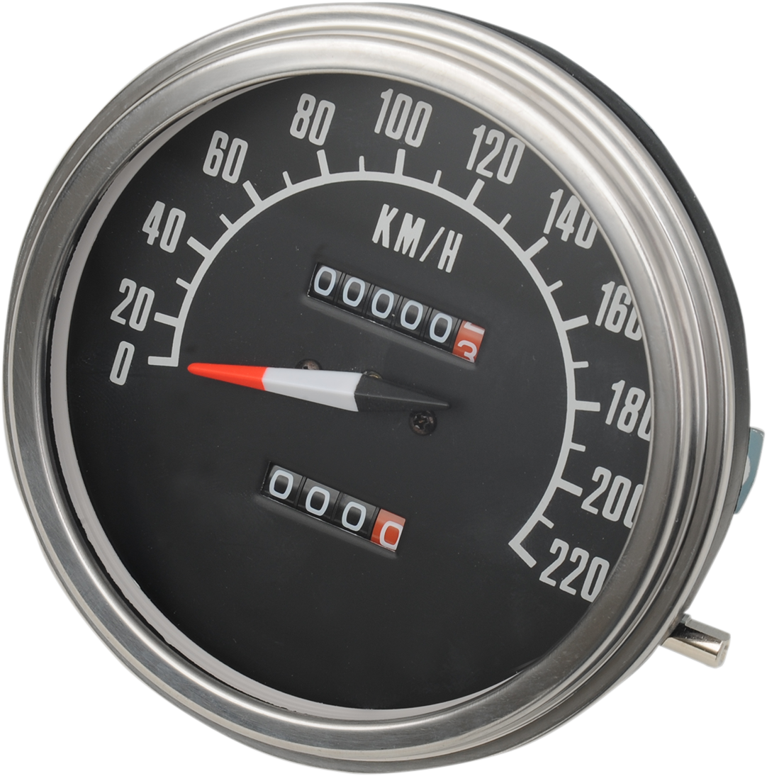 DRAG SPECIALTIES 5" KPH FL-Style 2:1 Tachometer - '68-'84 Schwarzes Zifferblatt 72761KMX 