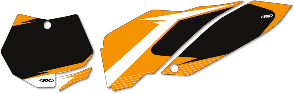 FACTORY EFFEX Graphic Number Plates - Black/Orange - KTM 14-64520