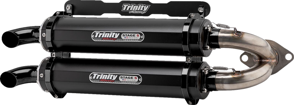 TRINITY RACING Stage 5 Slip-On Dual Muffler - Cerakote Black TR-4165S-C2