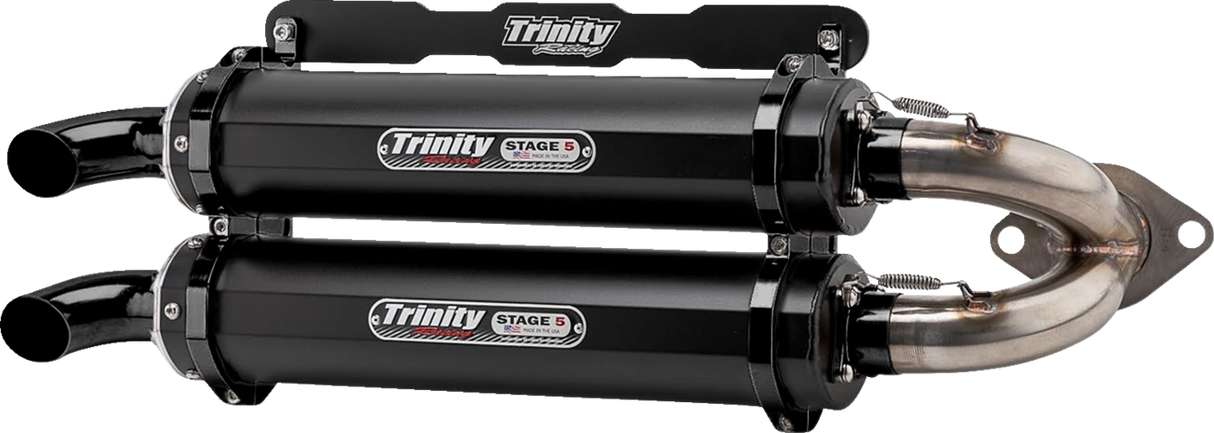 TRINITY RACING Stage 5 Slip-On Doppelschalldämpfer - Cerakote Schwarz TR-4165S-C2