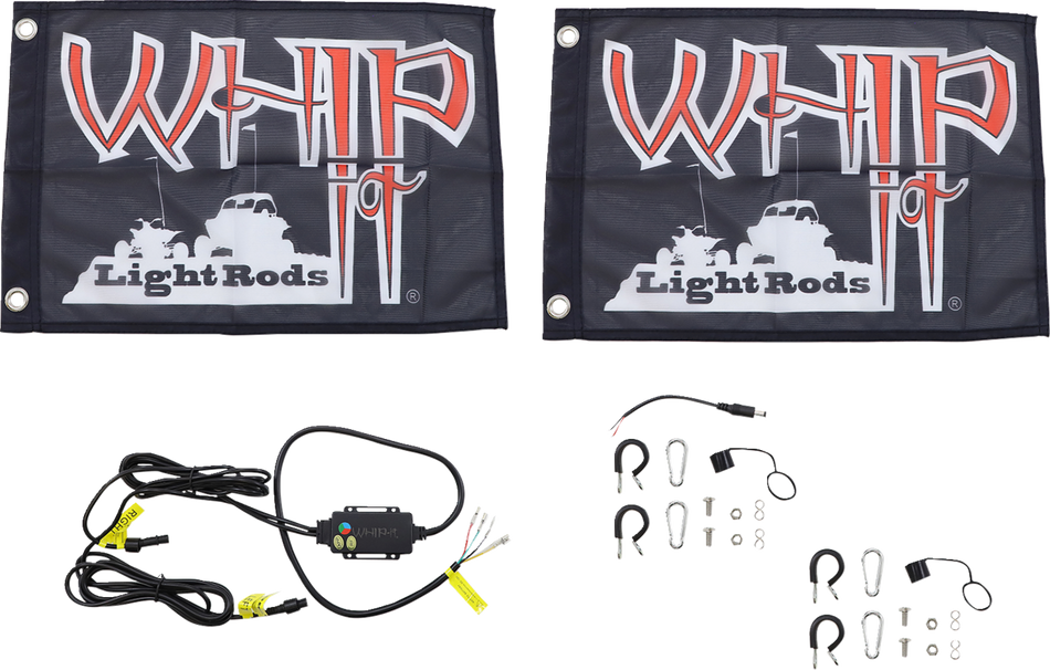 WHIPITLIGHTRODS 3' Light Rod Whip - Bluetooth - Pair - White SB-RGBBT-232