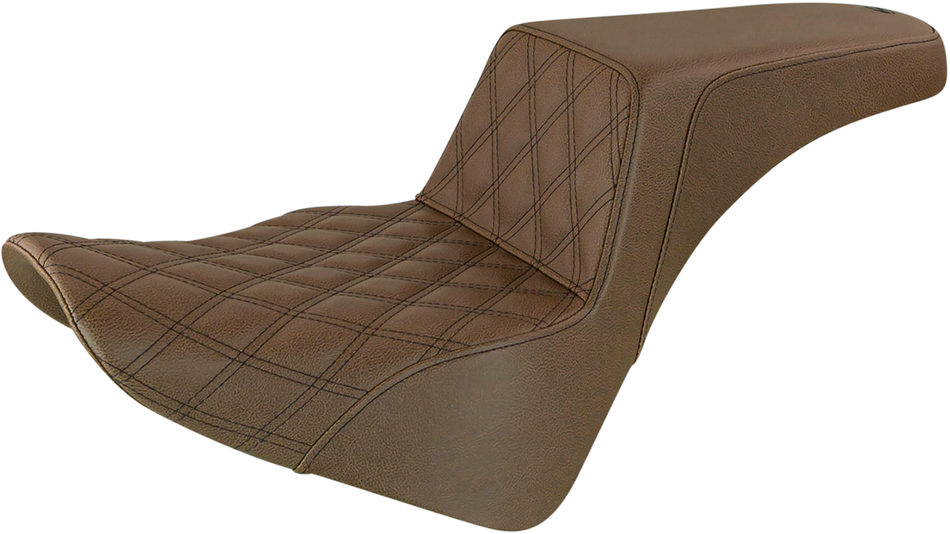 SADDLEMEN Step-Up Seat - Front Lattice Stitch - Brown 818-33-172BR