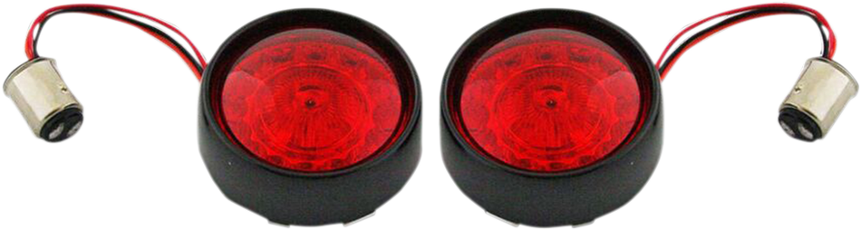Señal de giro tipo bala CUSTOM DYNAMICS - 1157 - Negro brillante - Lente roja PB-BB-RR-1157BR 
