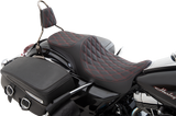 DRAG SPECIALTIES Predator III 2-Up Seat - Double Diamond - Red Thread 0801-1306