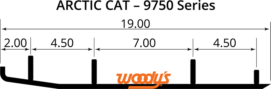 WOODY'S Top-Stock Hard Surface Bar - 4" - 60 HSA-9750