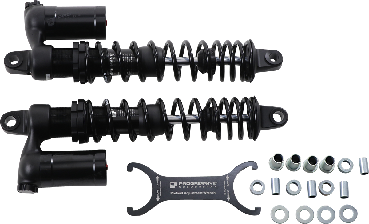 PROGRESSIVE SUSPENSION 970 Series Piggyback Shocks - Gloss Black/Matte Black - 15.00" 970-1016B