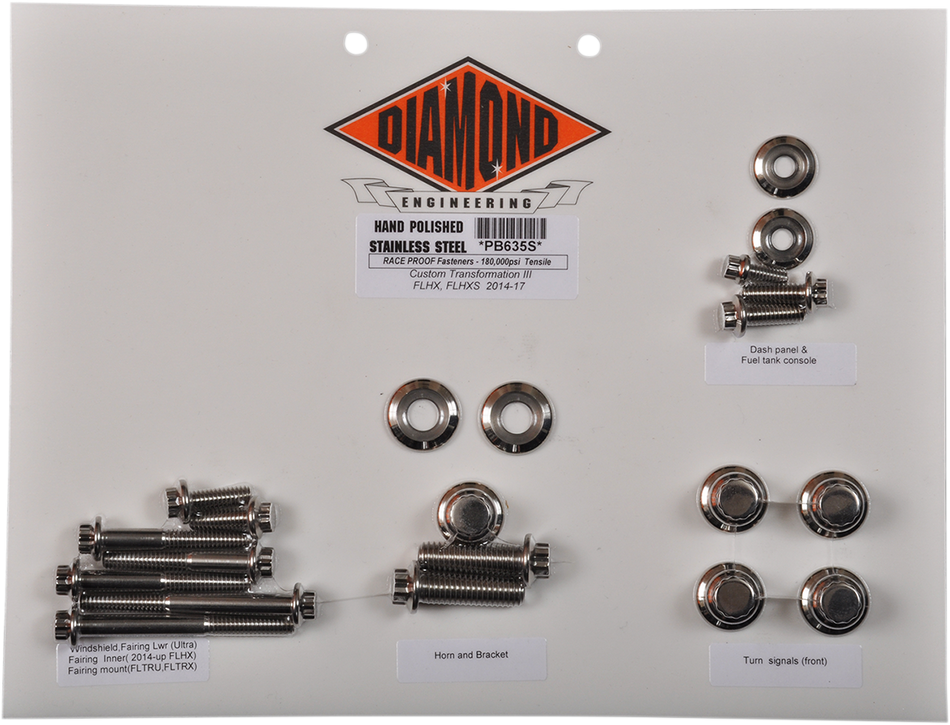 Kit de pernos DIAMOND ENGINEERING - Transformación - 12 puntos - Touring PB635S 