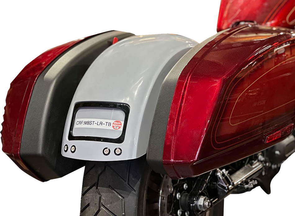 PAUL YAFFE BAGGER NATION The Fix Rear Fender - Black Frame Plate - With Thunder Bolts - M8 Softail® CRF-M8ST-LR-TB-B