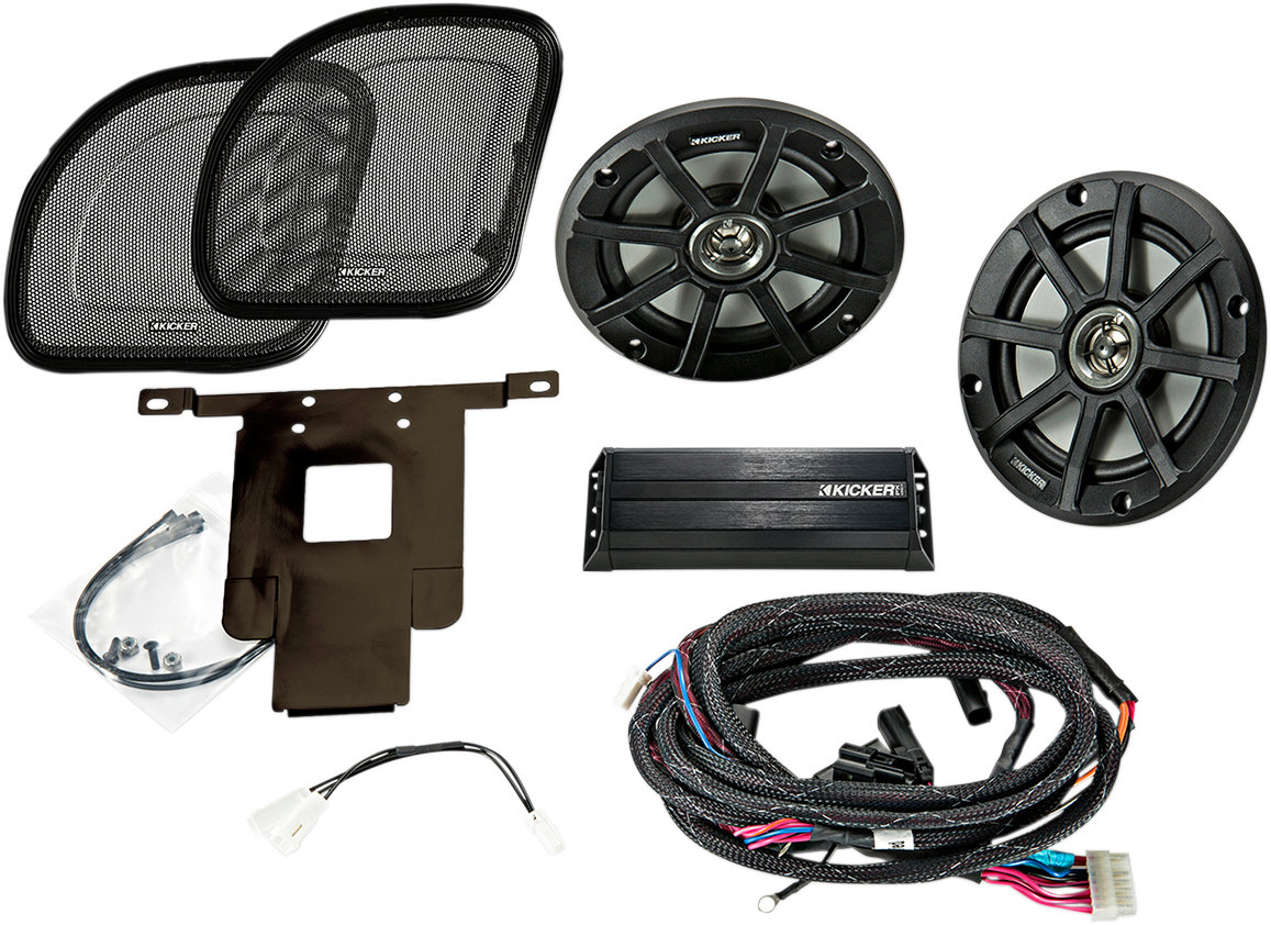 KICKER Speaker Kit - 6-1/2" - 4-Channel Amp - '15-'23 FLTR 46HDR154