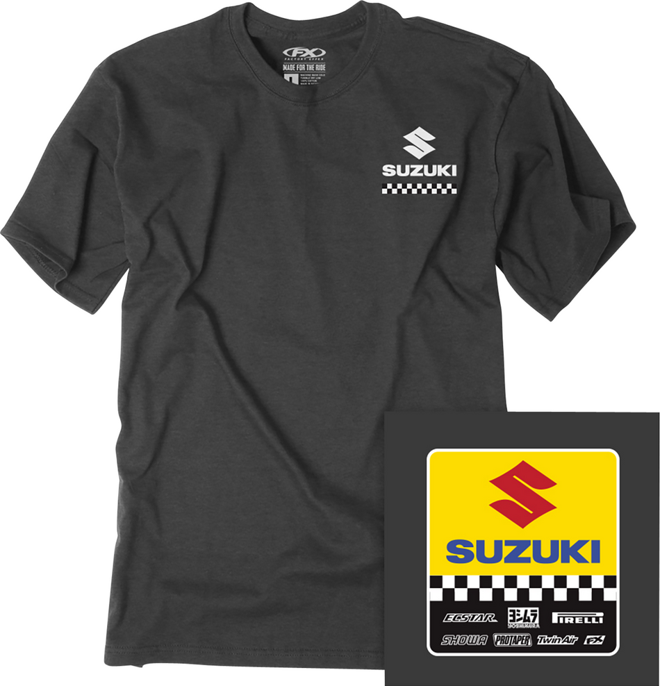 FACTORY EFFEX Youth Suzuki Starting Line T-Shirt - Heather Charcoal - XL 27-83406