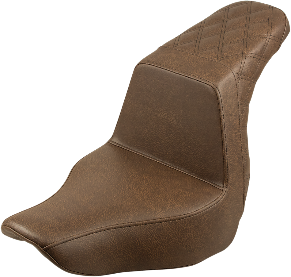 SADDLEMEN Step-Up Seat - Rear Lattice Stitch - Brown 818-29-173BR