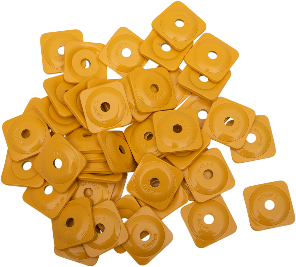 WOODY'S Support Plates - Yellow - Square - 48 Pack ASG-3800-48