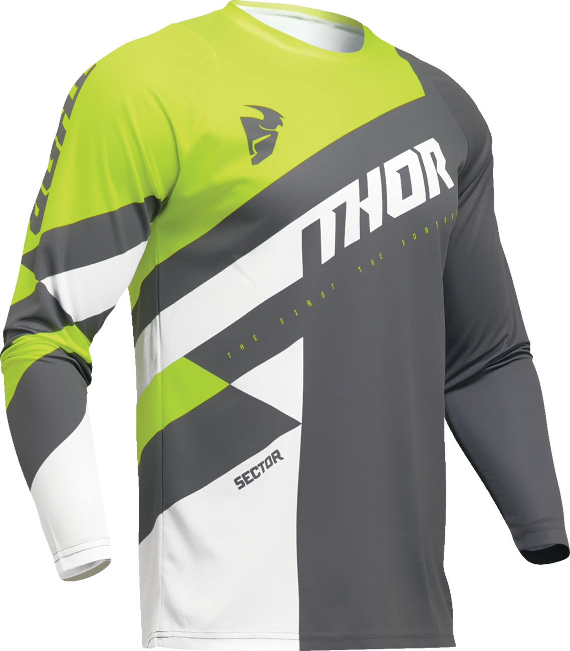 THOR Youth Sector Checker Jersey - Gray/Green - XS 2912-2419