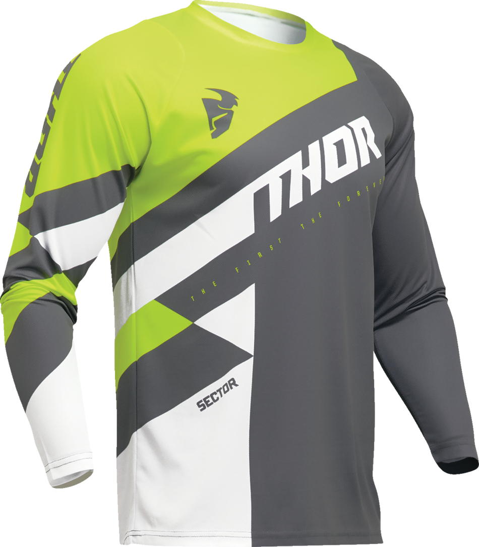 THOR Youth Sector Checker Jersey - Gray/Green - Large 2912-2422