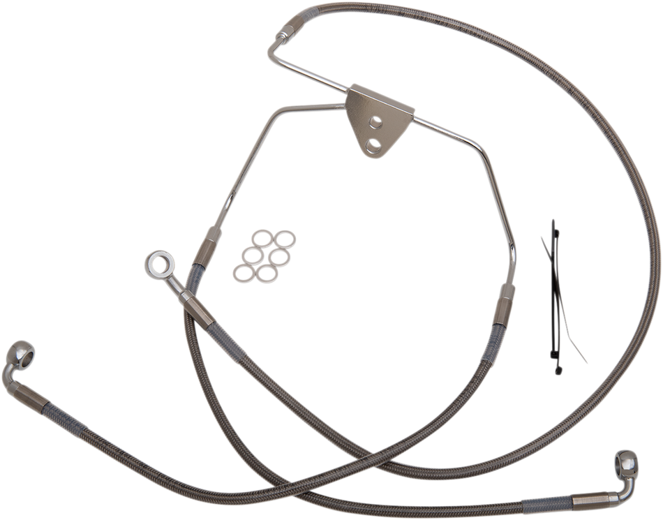 DRAG SPECIALTIES Brake Line - Front - +10" - Touring - Stainless Steel 620085-10