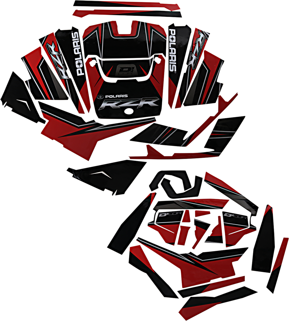 D'COR VISUALS Kit de gráficos completo - Rojo/Negro - 2 puertas - RZR 20-60-116 