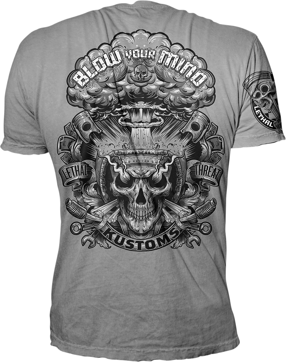LETHAL THREAT Vintage Velocity Blow Your Mind T-Shirt - Gray - Large VV40170L