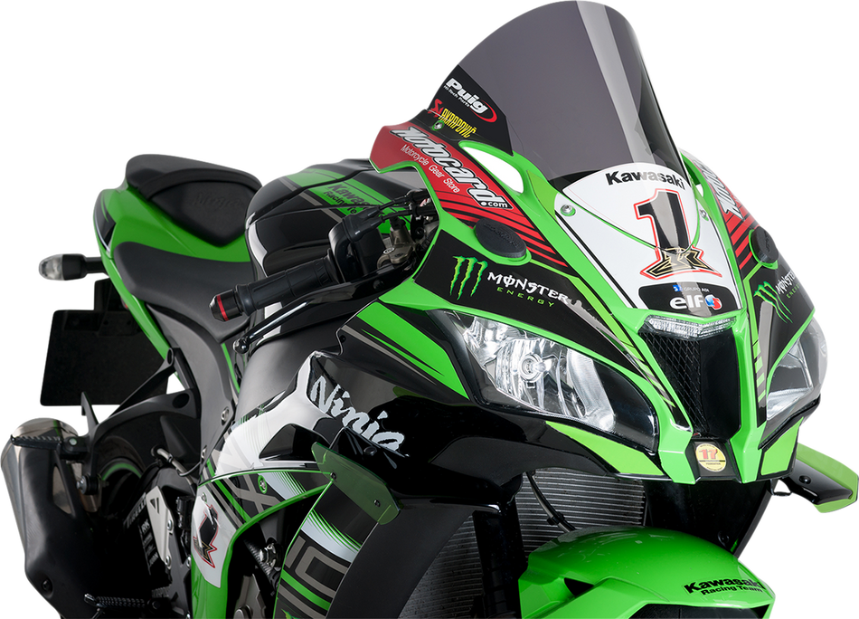 PUIG HI-TECH PARTS Race Windscreen - Dark Smoke - Kawasaki 9849F