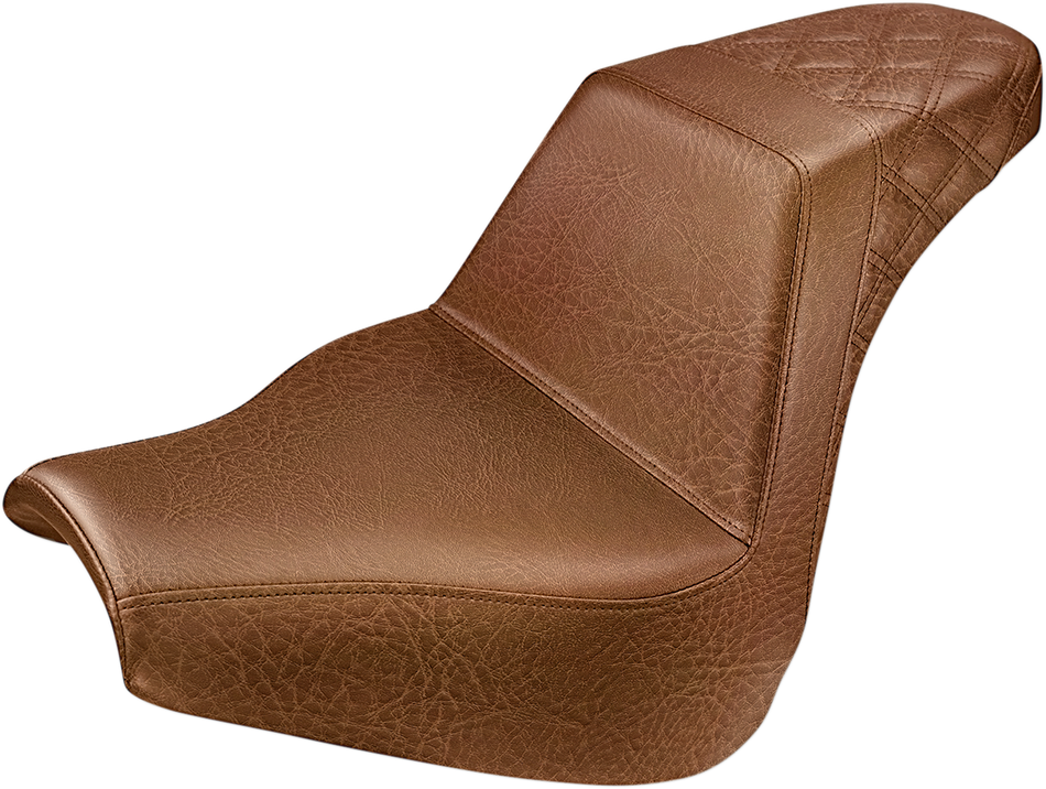 SADDLEMEN Step-Up Seat - Rear Lattice Stitch - Brown 818-31-173BR