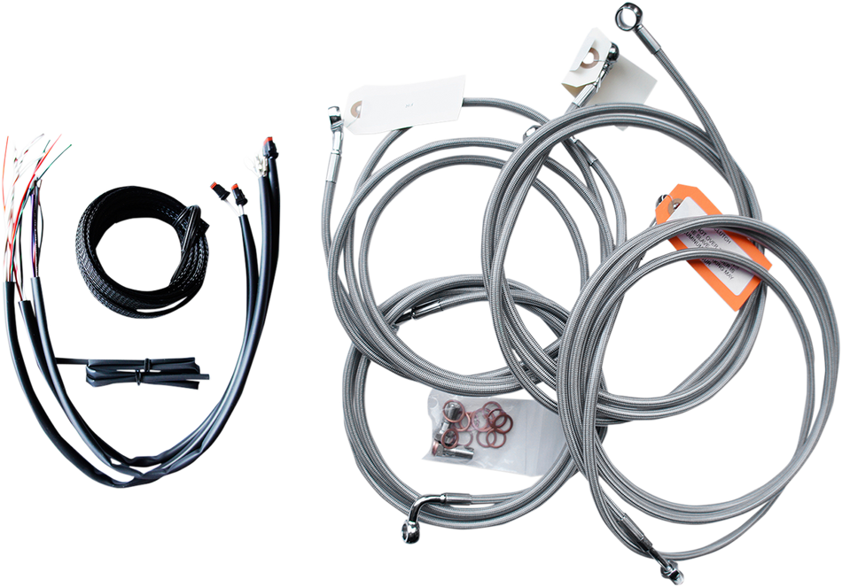 LA CHOPPERS Handlebar and Cable Kit - 10" - Chrome LA-7361KT1-10