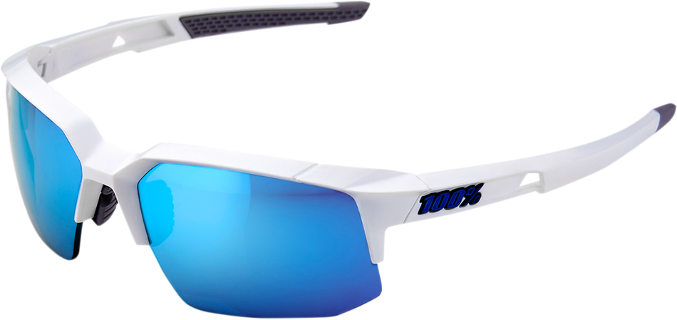 100% Speedcoupe Sunglasses - White - Blue Mirror 61031-000-75