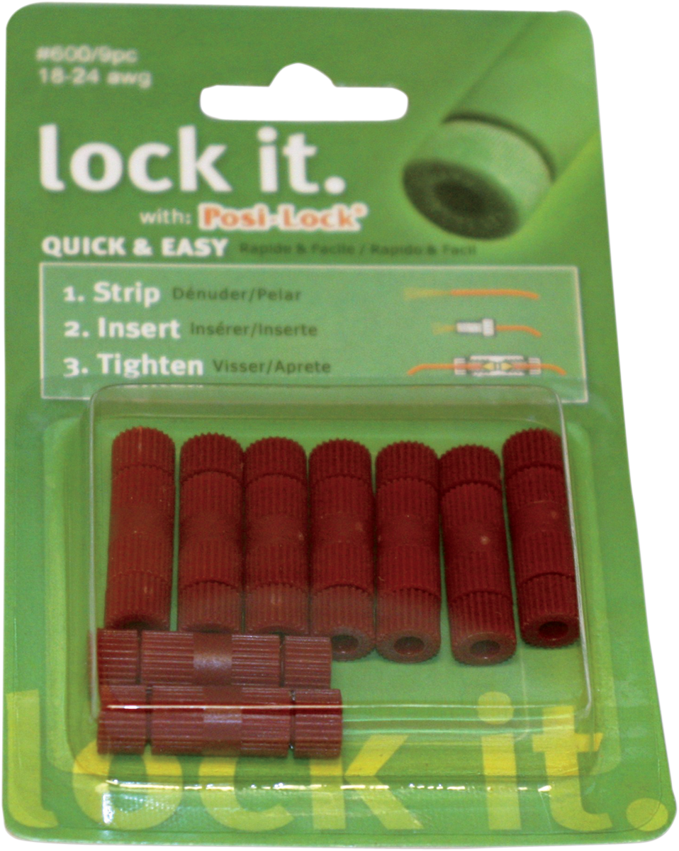 CUSTOM DYNAMICS Posi-Lock Wire Connectors 18-24 Gauge - 9PK 600