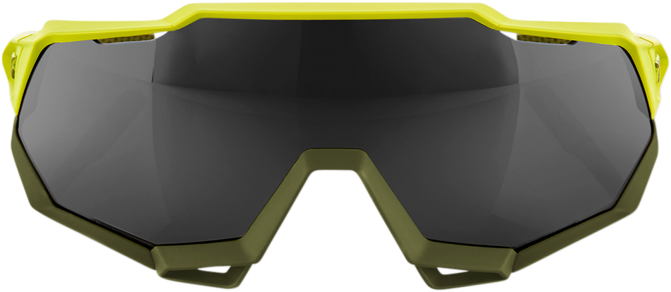 100% Speedtrap Sunglasses - Yellow - Black Mirror Lens 61023-004-61