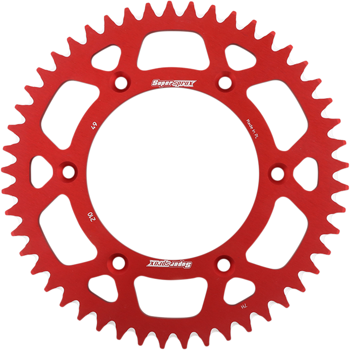 SUPERSPROX Rear Sprocket - Red - Honda - 49 Tooth RAL-210-49-RED